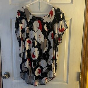 Alfani Black and White Floral Blouse